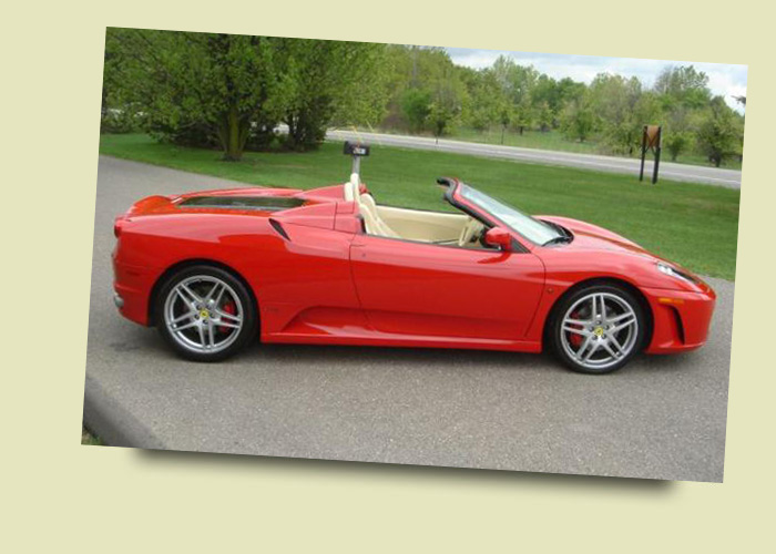 Ferrari F430 Red Spider Convertible Wedding and Prom Car Hire